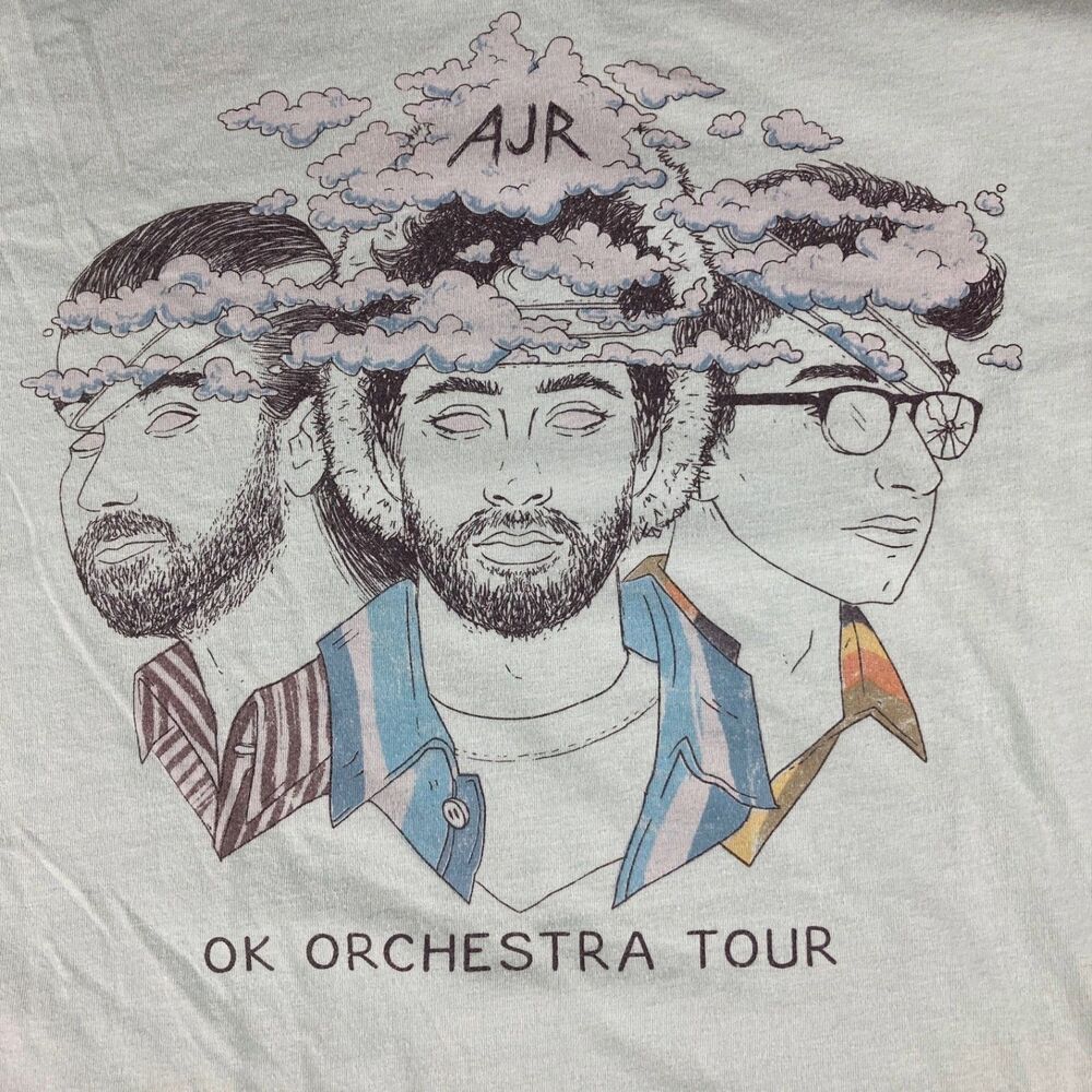 AJR OK Orchestra Tour T Shirt Mens Large Green Concert Band Graphic Tour Dates